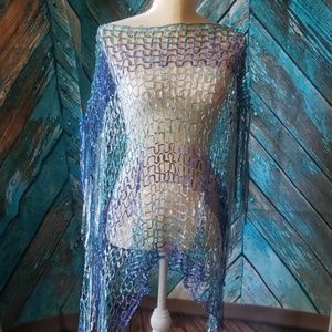 Blue Ribbon Shawl/Wrap - OS